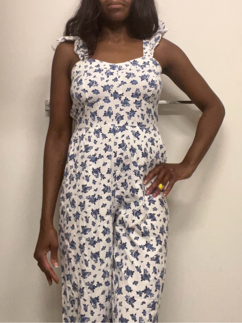 ASOS Miss Selfridge Floral Summer Spring Vacation Jumpsuit w/ pockets Size 6 💙🤍 - Picture 7 of 10